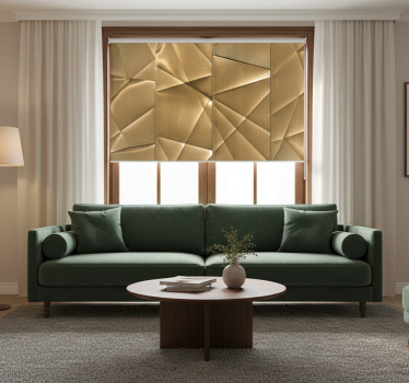 Modern blind with 3d golden polygon design - TenStickers