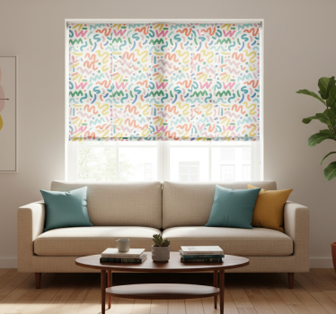 Modern blind with abstract colored shapes - TenStickers