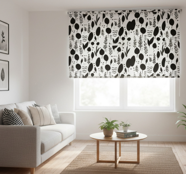 Modern blind with black and white nature images - TenStickers