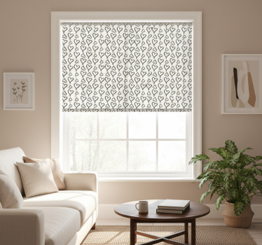 Modern blind with black illustrated heart icons - TenStickers