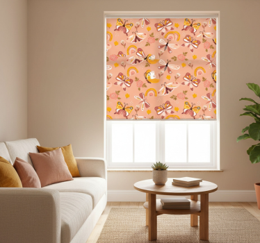 Modern blind with boho butterflies and rainbows pattern - TenStickers