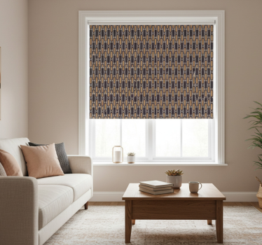Modern blind with brown and pink geometric stripes - TenStickers