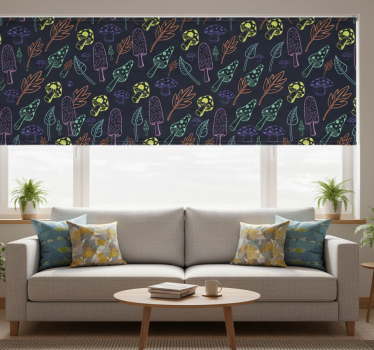 Modern blind with colorful mushroom pattern - TenStickers