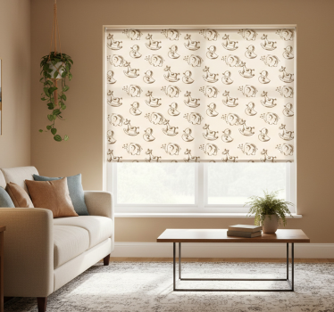 Modern blind with cute elephant, duck and horse design - TenStickers