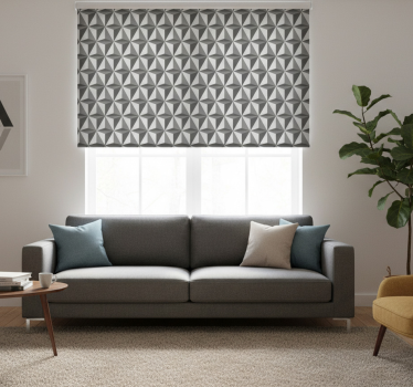 Modern blind with dark triangle tiles design - TenStickers