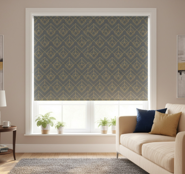 Modern blind with diagonal gold lines on dark grey - TenStickers