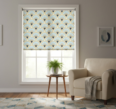 Modern blind with elegant fan patterns - TenStickers