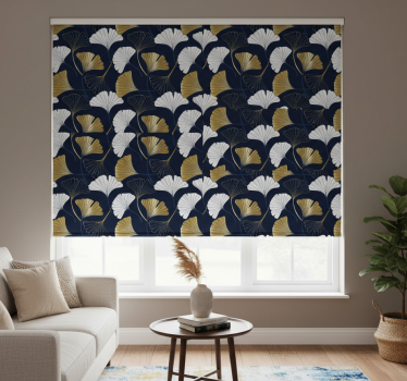 Modern blind with embossed ginkgo leaves design - TenStickers