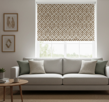 Modern blind with geometric design in earth tones - TenStickers