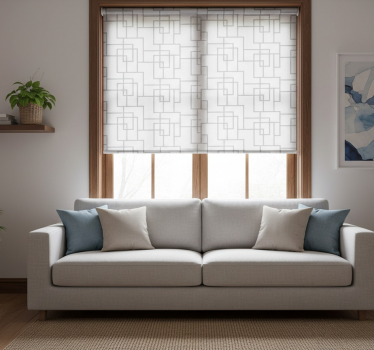 Modern blind with gray geometric lines - TenStickers