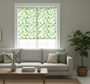 Modern blind with green ginkgo leaves design - TenStickers