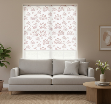 Modern blind with minimalist lotus flower design - TenStickers