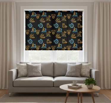 Modern blind with neon color running icons on black - TenStickers