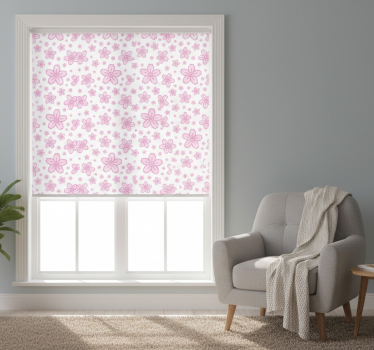 Modern blind with pink cute little flowers - TenStickers