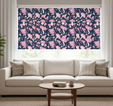 Modern blind with pink mushroom seamless pattern - TenStickers