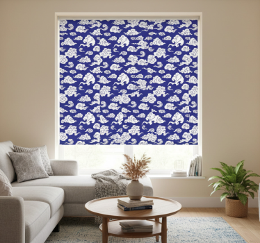Modern blind with white cloud silhouettes on blue - TenStickers