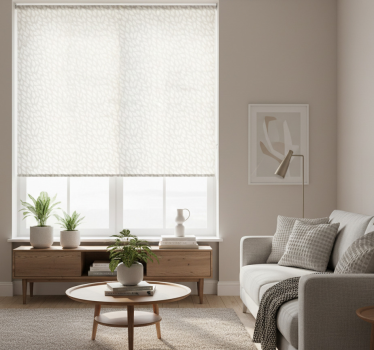 Modern blind with white leaves on grey - TenStickers