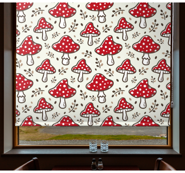 Modern colorful mushroom pattern Kitchen window blind - TenStickers