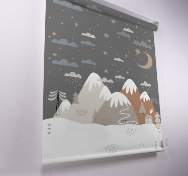 Mountains Nordic roller blind - TenStickers