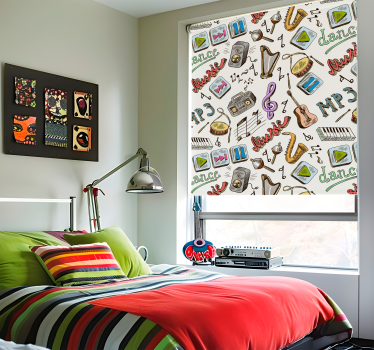 music pattern funky roller blind - TenStickers