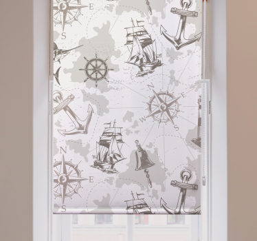 Nautical Exploration Motifs more vintage roller blind - TenStickers