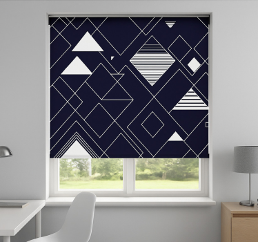 Navy geometry teenage  roller blind - TenStickers