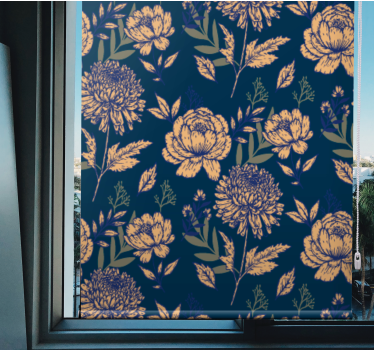 Navy elegant pattern flower blind - TenStickers