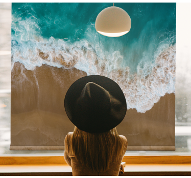 Ocean and sand melting Master bedroom window blind - TenStickers