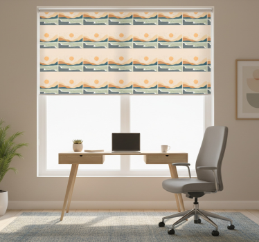 Office blind abstract sunset mountains - TenStickers