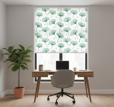 Office blind big ginkgo green leaves - TenStickers
