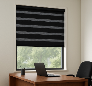 Office blind black sheer striped design - TenStickers