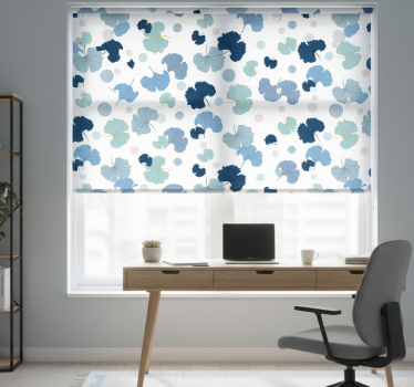 Office blind blue ginkgo leaf - TenStickers