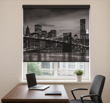 Office blind city at night - TenStickers