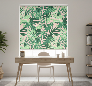 Office blind different shades of green leaves - TenStickers