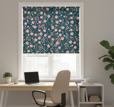 Office blind flowerprint 'floflo' blue - TenStickers