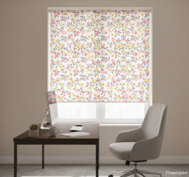 Office blind flowerprint 'ifuru' white - TenStickers