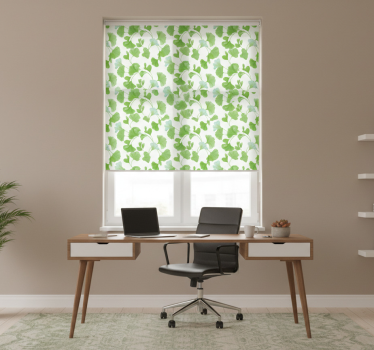Office blind green ginkgo leaves design - TenStickers