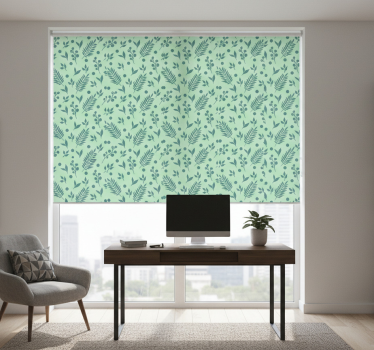 Office blind green leaves on green - TenStickers