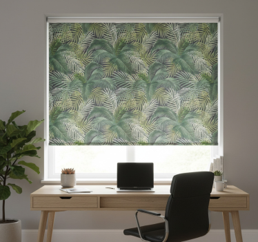 Office blind green palm leaves - TenStickers