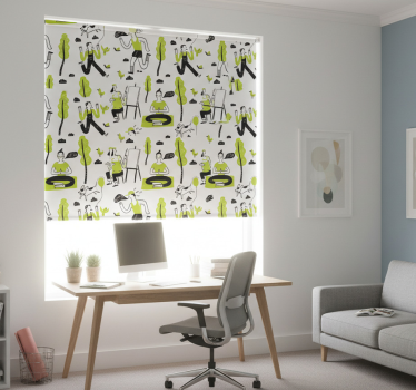 Office blind healthy lifestyle doodle set - TenStickers
