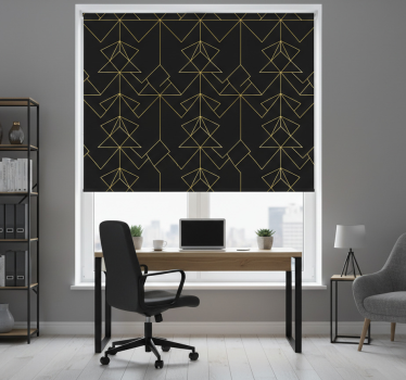 Office blind in black and gold elegant lines - TenStickers