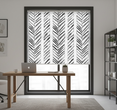 Office blind in black and white geometric design - TenStickers