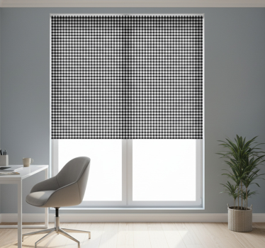 Office blind in black and white gingham pattern - TenStickers