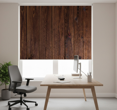 Office blind in dark brown rustic wood - TenStickers