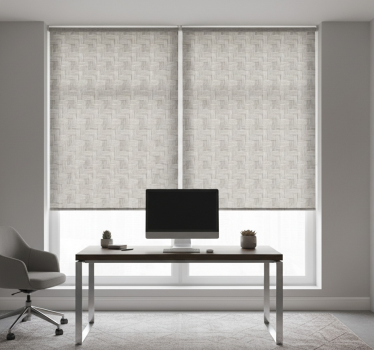 Office blind in gray handmade wicker effect - TenStickers