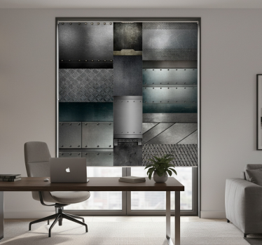 Office blind in metal black blocks pattern - TenStickers