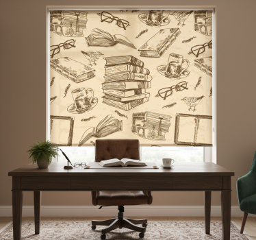 Office blind in old library style - TenStickers
