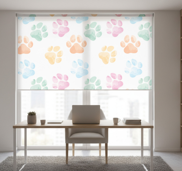 Office blind in pastel pet paw colors - TenStickers