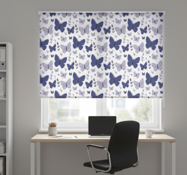 Office blind in pink and blue butterfly pattern - TenStickers