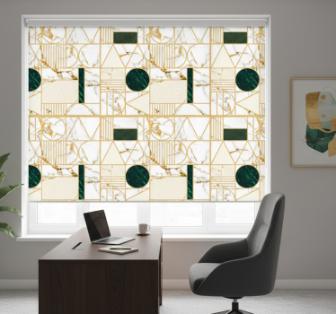 Office blind in white marble geometric design - TenStickers